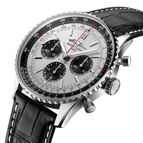 breitling navitimer weißes schwarz zifferblatt|Breitling Navitimer B01 Chronograph 43 AB0138241G1A1 Weißes .